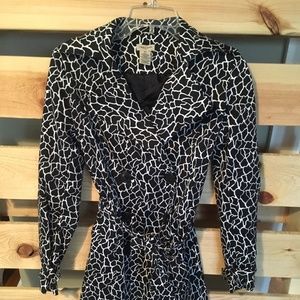 🌹Vertigo Paris animal print trench coat XS tie